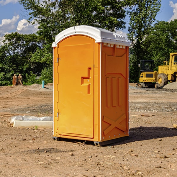 how often are the portable restrooms cleaned and serviced during a rental period in Evans LA